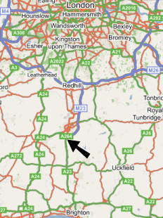 [Map showing Pease Pottage]